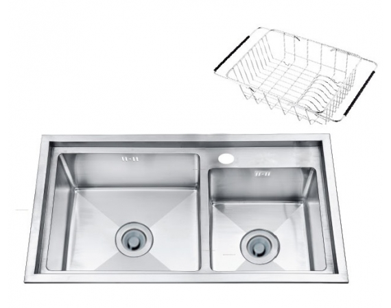 Chậu rửa bát 2 hố lệch Sobisung SB-8245-T