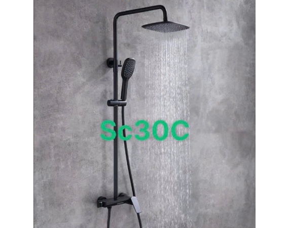 Sen cây tắm đứng mạ màu đen KAGOL SS30C