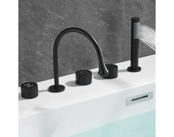 Vòi sen tắm bồn màu đen 5 lỗ nóng lạnh HD327B