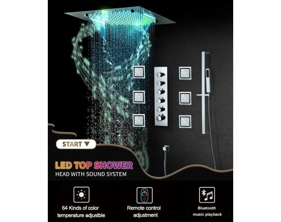 Sen tắm âm tường nóng lạnh mạ croom HD50500W