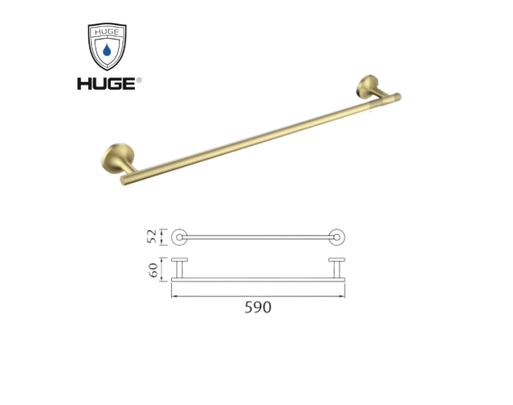 Thanh treo khăn đơn màu vàng HUGE H-B1739G