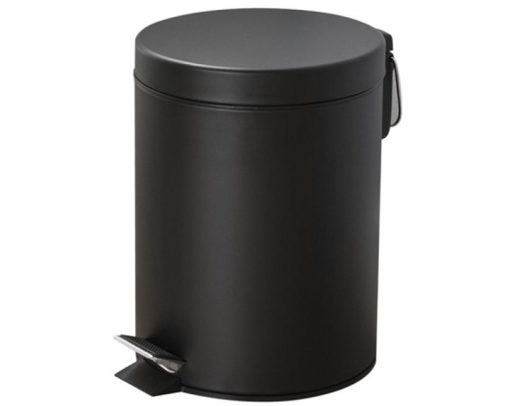 Thùng rác sơn đen đạp chân tròn 12L TR6