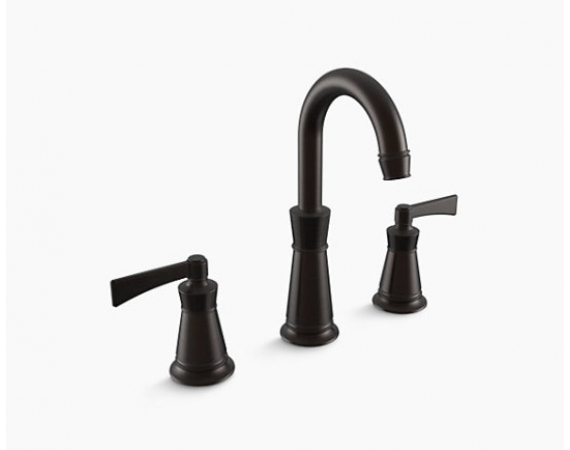 Vòi chậu lavabo 3 lỗ màu đen Kohler ARCHER K-7503T-4-2BZ