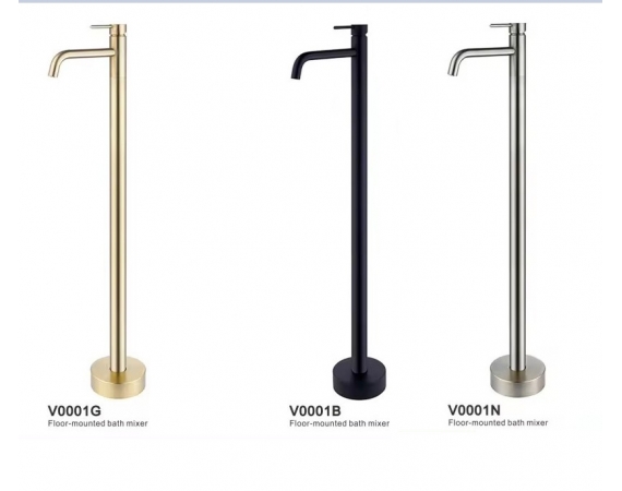Vòi chậu đặt sàn màu đen cho chậu lavabo độc lập HDV0001B