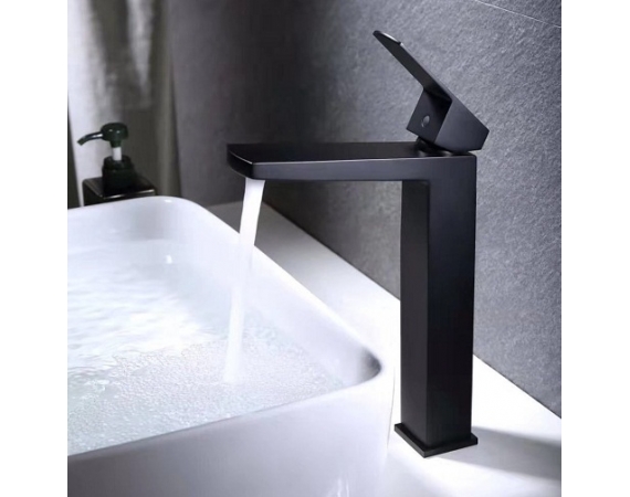 Vòi chậu rửa mặt lavabo mạ màu đen HD2011B