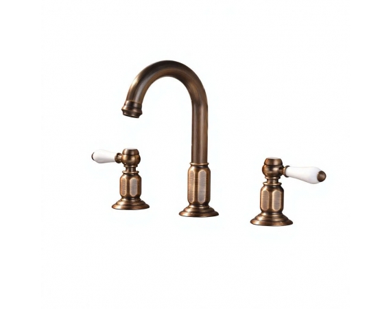 Vòi chậu lavabo màu vàng cổ 3 lỗ HD51370GC