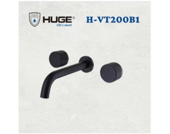 Vòi lavabo âm tường Huge H-VT200B1 mầu đen