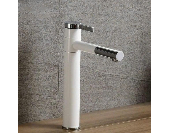 Vòi lavabo dây rút màu trắng 3366-1