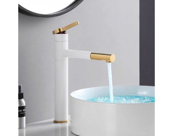 Vòi lavabo dây rút màu trắng 3366-2