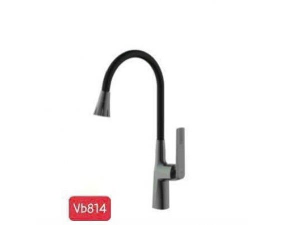 Vòi rửa bát cần mềm màu ghi bọc cao su VB814