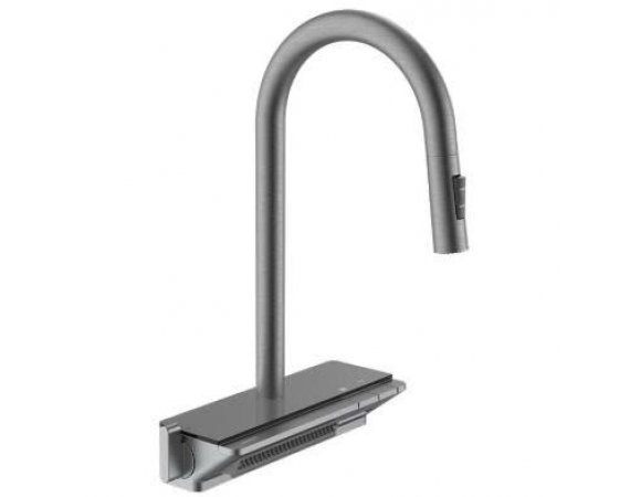 Vòi bếp phím đàn,dây rút ( mãu xám ) Jomoo 33171-733/HBS-Z