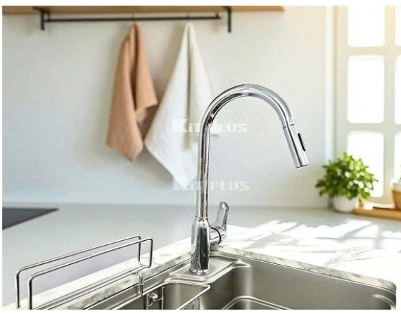 Vòi rửa bát nóng lạnh dây rút KIT PLUS DVR063