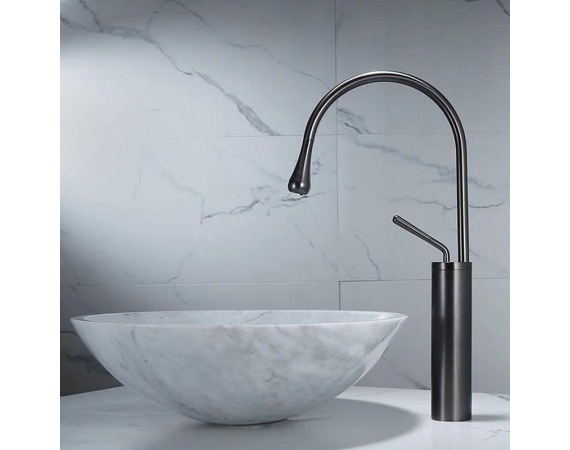 Vòi rửa mặt màu vàng ghi HD18632-2