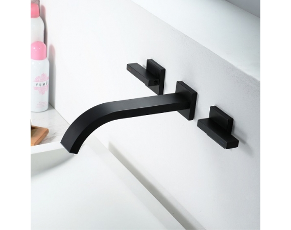 Vòi chậu lavabo âm tường màu đen HD3366B