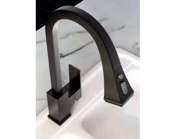 Vòi rửa bát dây rút màu đen HD-823D