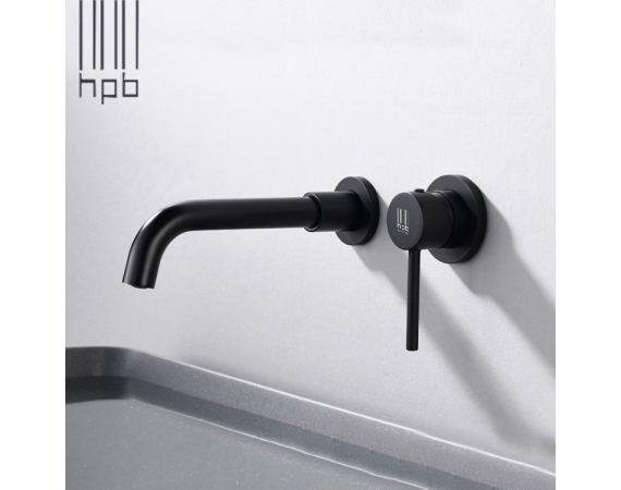 Vòi Lavabo âm tường màu đen HD1212B