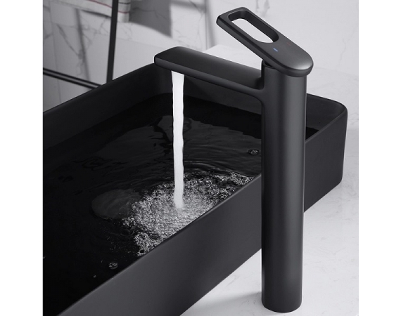 Vòi chậu rửa mặt lavabo mạ màu đen HD2010B